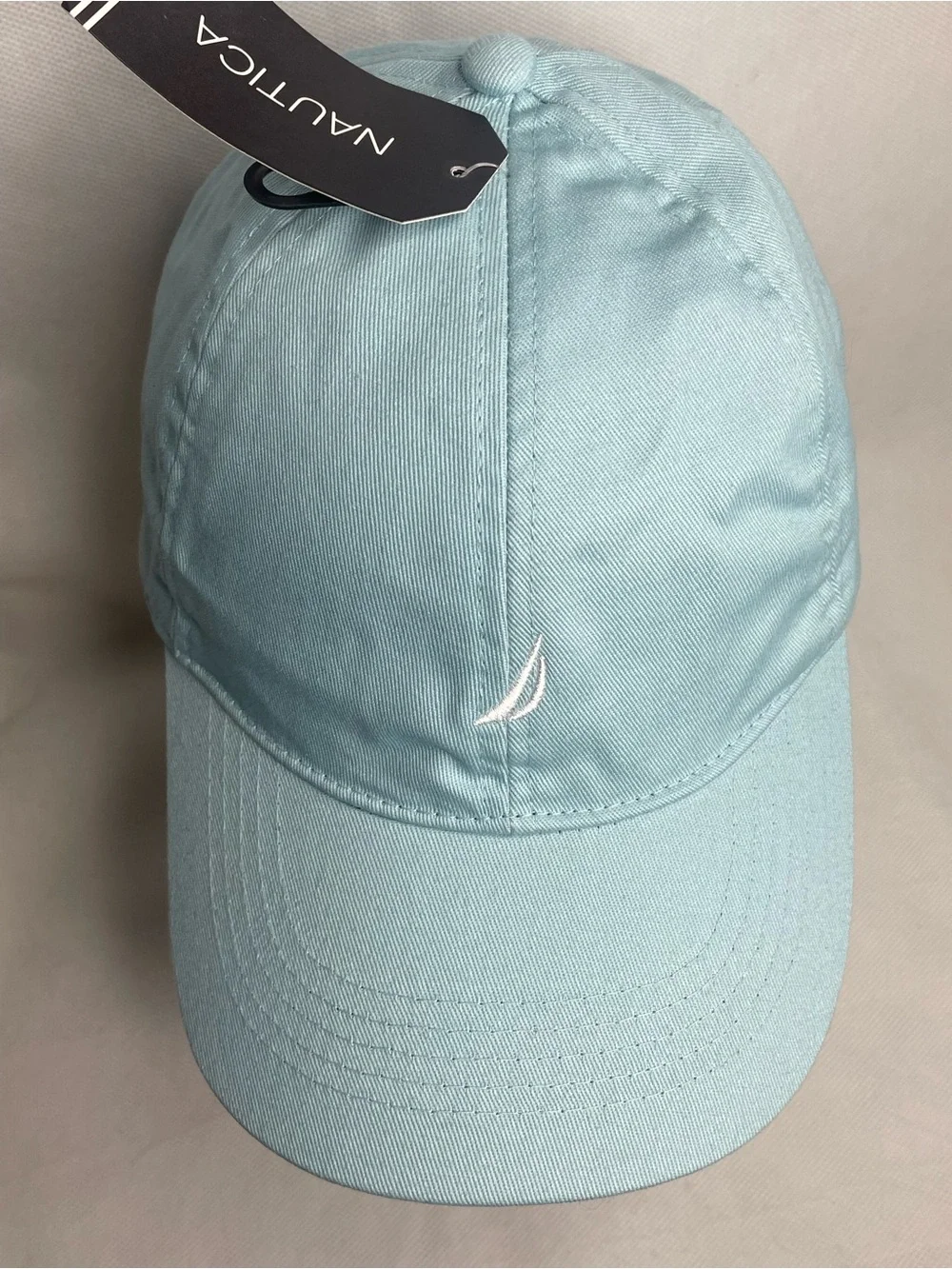 Nautica Classic Embroidered Logo J Class Dad Cap Baby Blue Adjustable Lined Hat